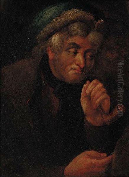 A Peasant Smoking A Pipe - view 1