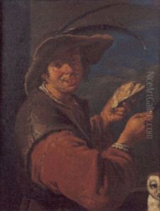Giovane Picaro A Mezza Figura Con Una Civetta