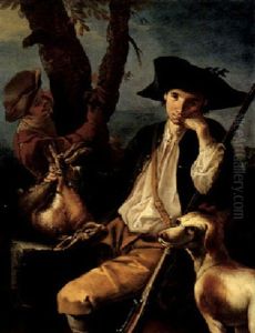 A Huntsman At Rest by Giacomo Francesco Cipper