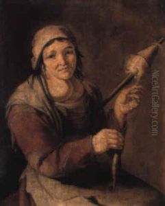 A Woman Winding Yarn by Giacomo Francesco Cipper