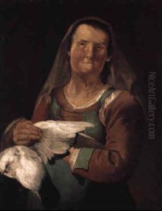 An Old Woman Holding A Dove