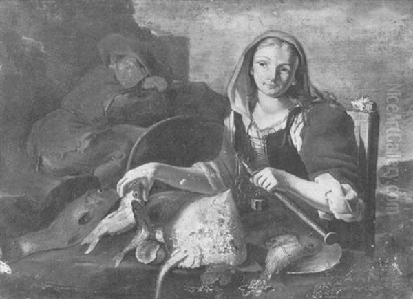 A Girl With Fish - view 1