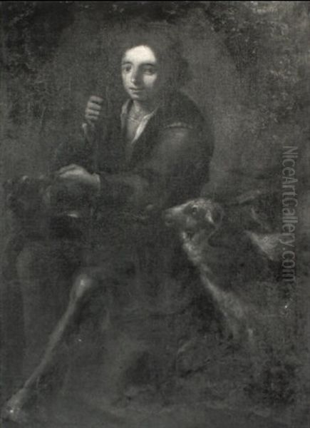 Shepherd Boy Seated With His Flock - view 1