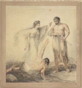 Antigone Tra I Fratelli Eteocle E Polinice, Seconda Meta Del Xviii Secolo by Giovanni Batista Cipriani