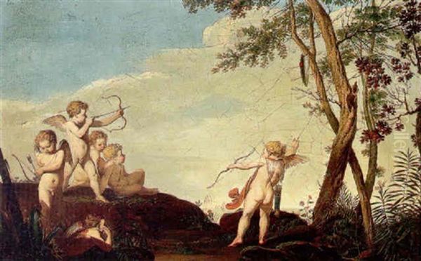 A Coastal Landscape With Cherubs At Play - view 1