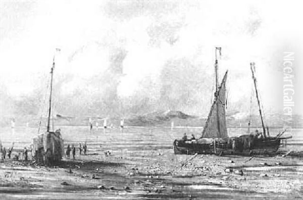 Moored Boats On An Italian Beach - view 1