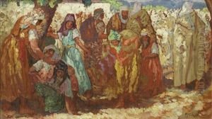 Arab Market Scenes (pair) by Paul Cirou