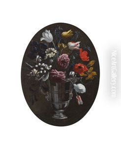 Roses, Tulips And Red Poppies In A Vase