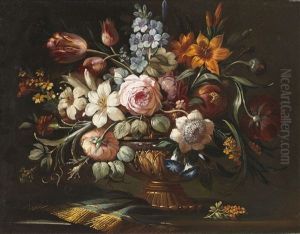 Blumenstillleben In Prunkvase Blumenstillleben In Prunkvase