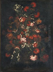 Bouquet De Fleurs Sur Un Entablement by Pier Francesco Cittadini