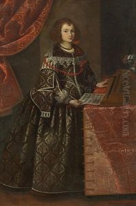 Portrait Of A Lady Playing The Harpsichord by Pier Francesco Cittadini