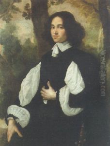 Portrait Of A Gentleman Wearing A Black Costume, In A Landscape Portrait Of A Gentleman Wearing A Black Costume, In A Landscape