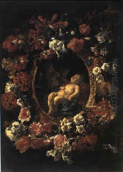 Ghirlanda Di Fiori Con Ges- Bambino Dormiente - view 1