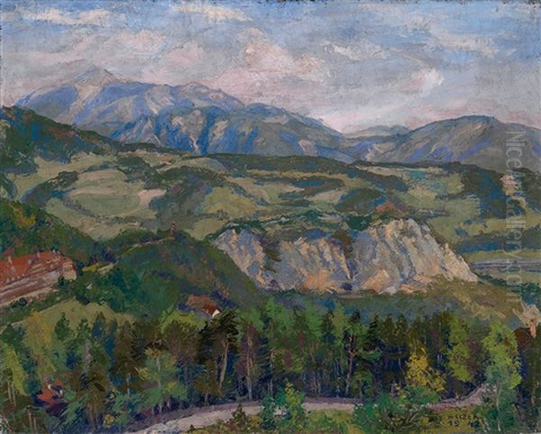 Sommerlandschaft Im Hintergrund Der Schneeberg - view 1