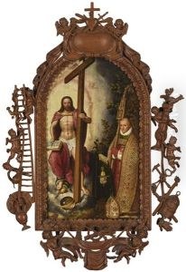 Christ The Saviour Adored By Abbot Robert Holman by Gillis Claeinssens