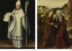 Recto:the Visitation; Verso: A Bishop Saint by Pieter Claeissins the Elder