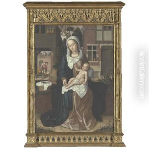 Madonna And Child by Pieter Claeissins the Elder
