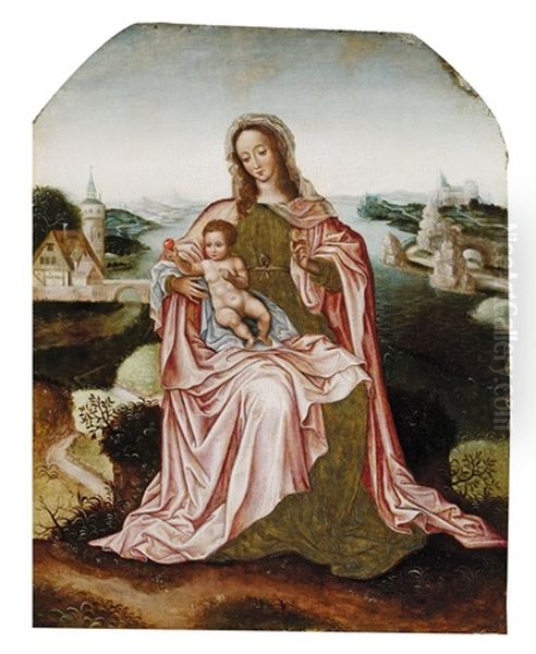 Madonna Mit Dem Kind Vor Einer Flusslandschaft - view 1