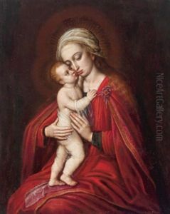 Madonna Mit Kind In Einem Trompe-l'oeil Rahmen