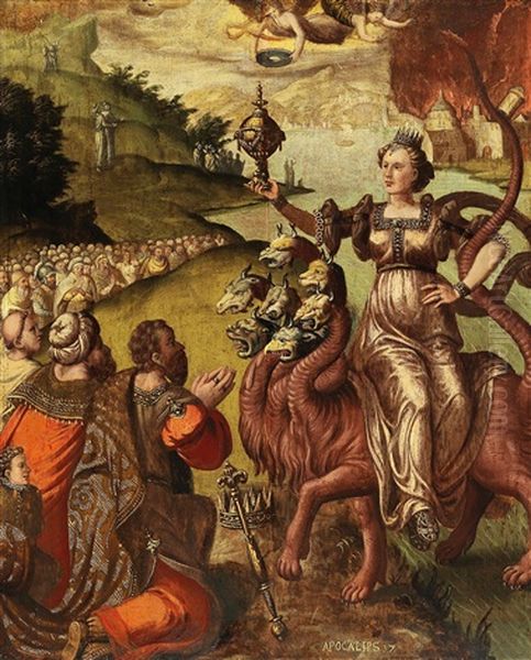 The Whore Of Babylon Riding The Seven-headed Beast - view 1