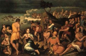 Moses And The Israelites Crossing The Red Sea by Anthuenis Claeissins