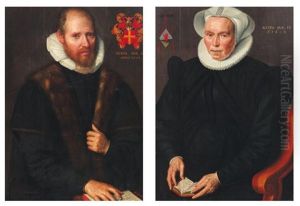 Portrait De Ludovica Wijnkoop (+ Portrait D'henricus Antoni Van Der Linden; Pair) by Jan Claesz