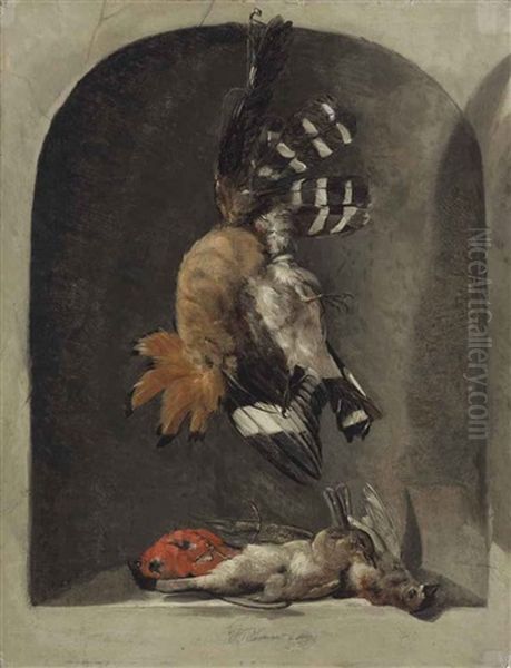 De A Hoopoe And Finches In A Carved Stone Niche - view 1