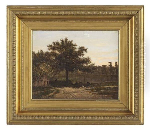 Louisiana Landscape With Goats Near The Water's Edge - view 1