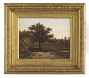 Louisiana Landscape With Goats Near The Water's Edge by Richard Clague