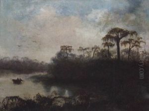 Fishermen On The Louisiana Bayou by Richard Clague