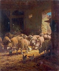 Moutons Dans La Bergerie by Charles H. Clair