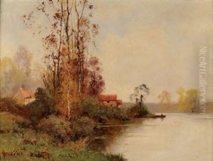 Bouleaux Et Maison Au Bord De L'eau