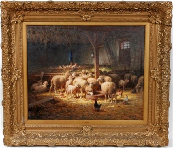 Barn Scene With Sheep - view 1