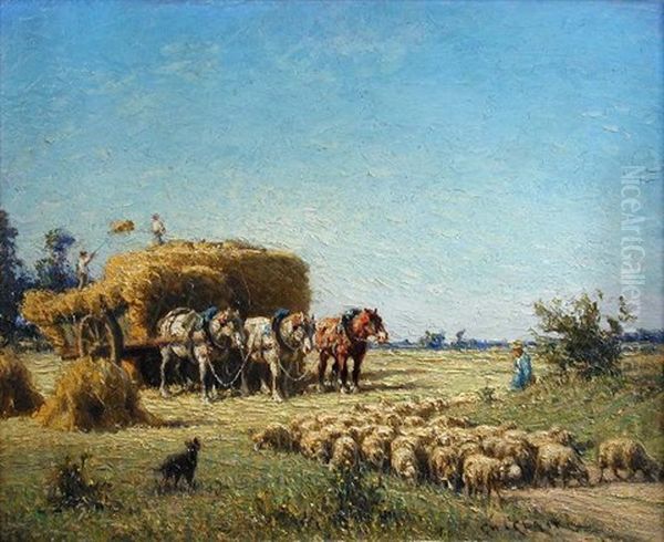 Harvest Scene With A Cart Being Loaded - view 1