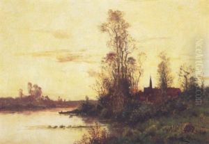 Village Au Bord De La Riviere by Charles H. Clair
