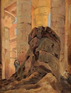 Le Temple Abu Simbel by Georges Jules Victor Clairin