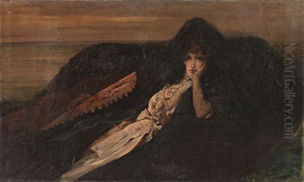 Portrait De Sarah Bernard A L'eventail - view 1
