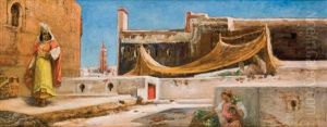 Orientales Sur Les Terrasses by Georges Jules Victor Clairin