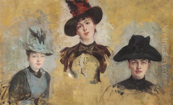 Trois Femmes En Chapeaux - view 1