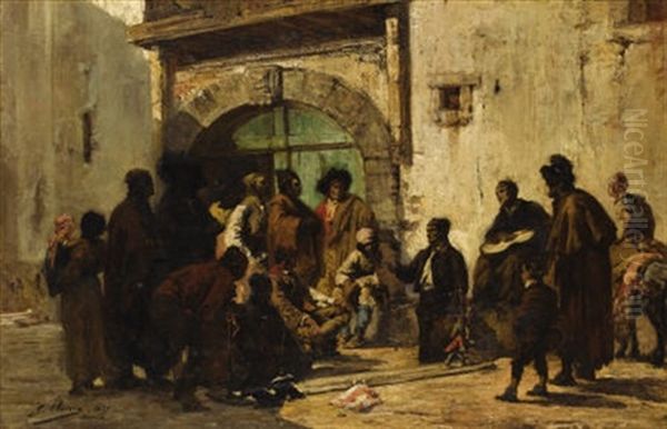 A Puppetshow On A Spanish Street - view 1