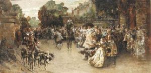 Departure For The Hunt by Georges Jules Victor Clairin