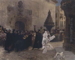 Sortie De Fete En Andalousie by Georges Jules Victor Clairin