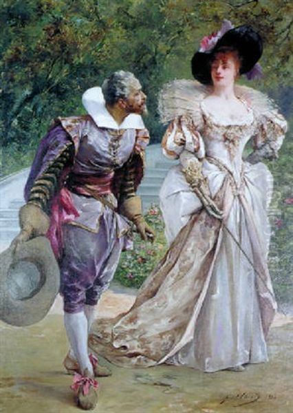 Gentilhomme Saluant Une Elegante - view 1