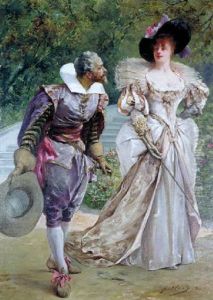 Gentilhomme Saluant Une Elegante by Georges Jules Victor Clairin