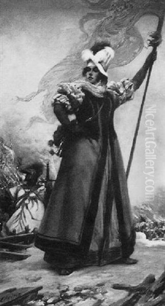 Femme A La Banniere - view 1