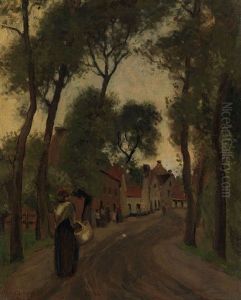 Village In Belgium by William Henry Clapp
