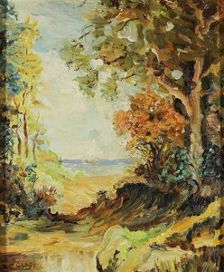 Sailing Ship Seen Through The Woods Sailing Ship Seen Through The Woods