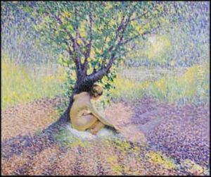 Seated Nude (recto); Summer Landscape (verso) by William Henry Clapp