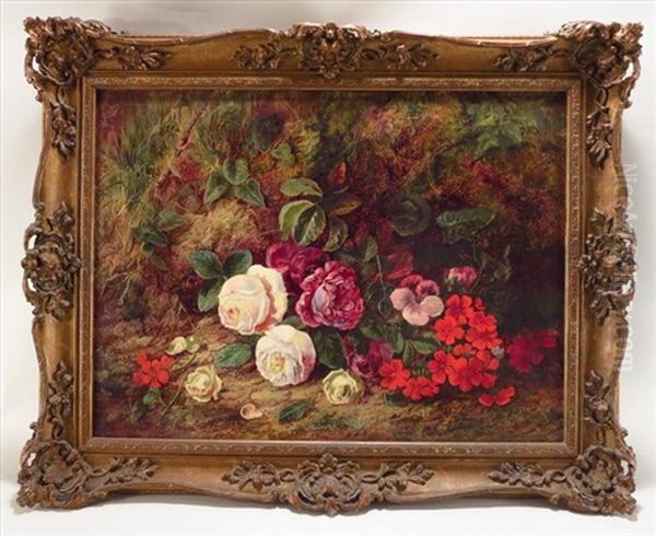 Pair Of Still Lifes, Flowers And Robin's Nest - view 1