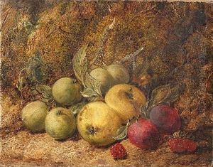 Still Life With Apples And Berries by George Clare